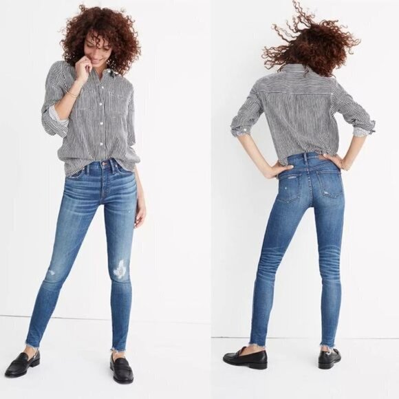 Madewell 9" High-Rise Skinny Jeans in Allegra Wash: Rip and Repair Edition 26 - Picture 8 of 8